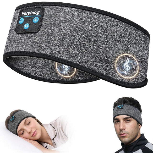 Perytong Sleep Headphones Wireless, Bluetooth Sports Headband Headphones with Ultra-Thin HD Stereo Speakers Perfect for Sleeping,Workout,Jogging,Yoga,Insomnia, Air Travel, Meditation (Tungsten Gray)