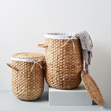 Round Weave Laundry Baskets - Set of Two