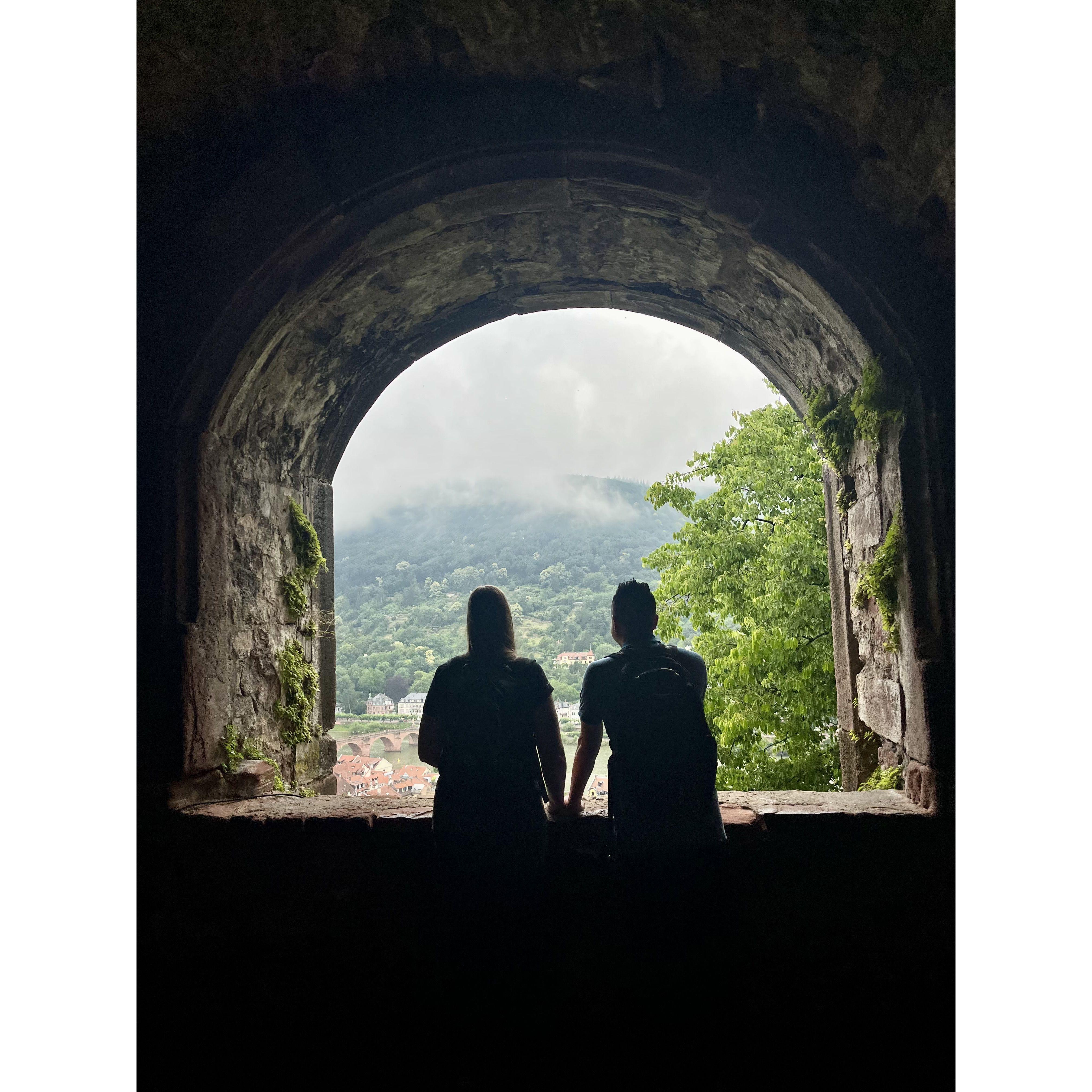 Kathleen (Megan's friend and bridesmaid) posed us in this picture that was taken in Heidelberg in mid-June. We wouldn't have held hands without her being an excellent wing-woman!