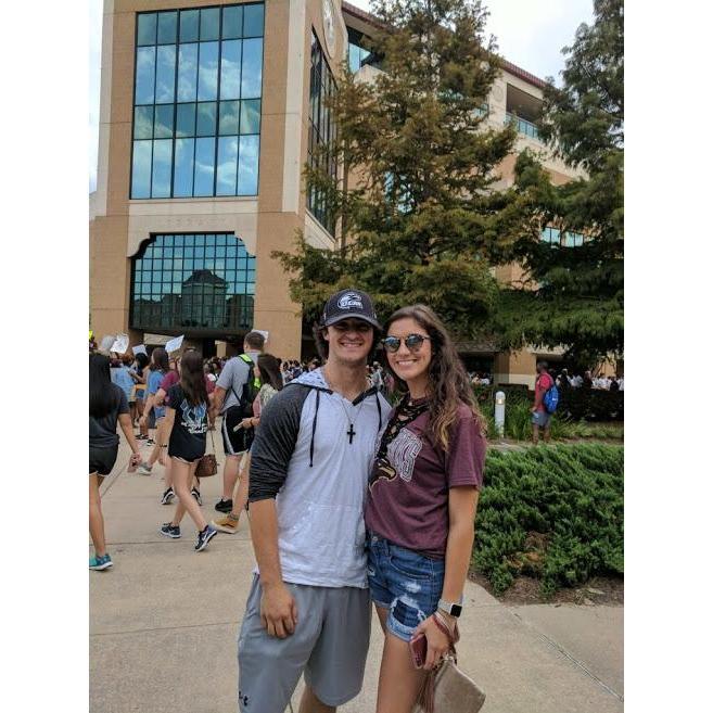 first picture on ULM campus together at orientation