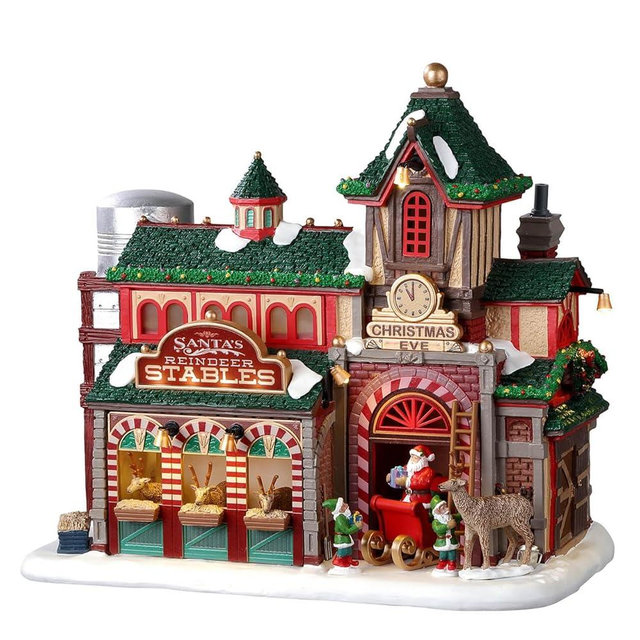 Lemax Santa's Reindeer Stables, Battery Operated (4.5V) #25926