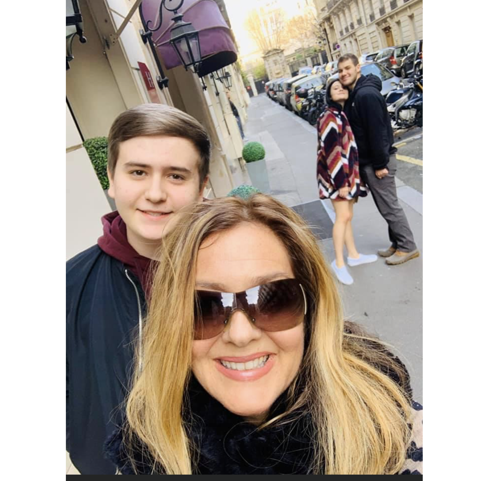 Paris with Avery's mom Kristy and brother Brooks