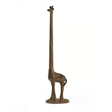 Paper Towel Holder or Free Standing Toilet Paper Holder- Cast Iron Giraffe Paper Holder - Versatile and Decorative Bathroom Toilet Paper Holder or Stand Up Paper Towel Holder - Rust Brown by Comfify