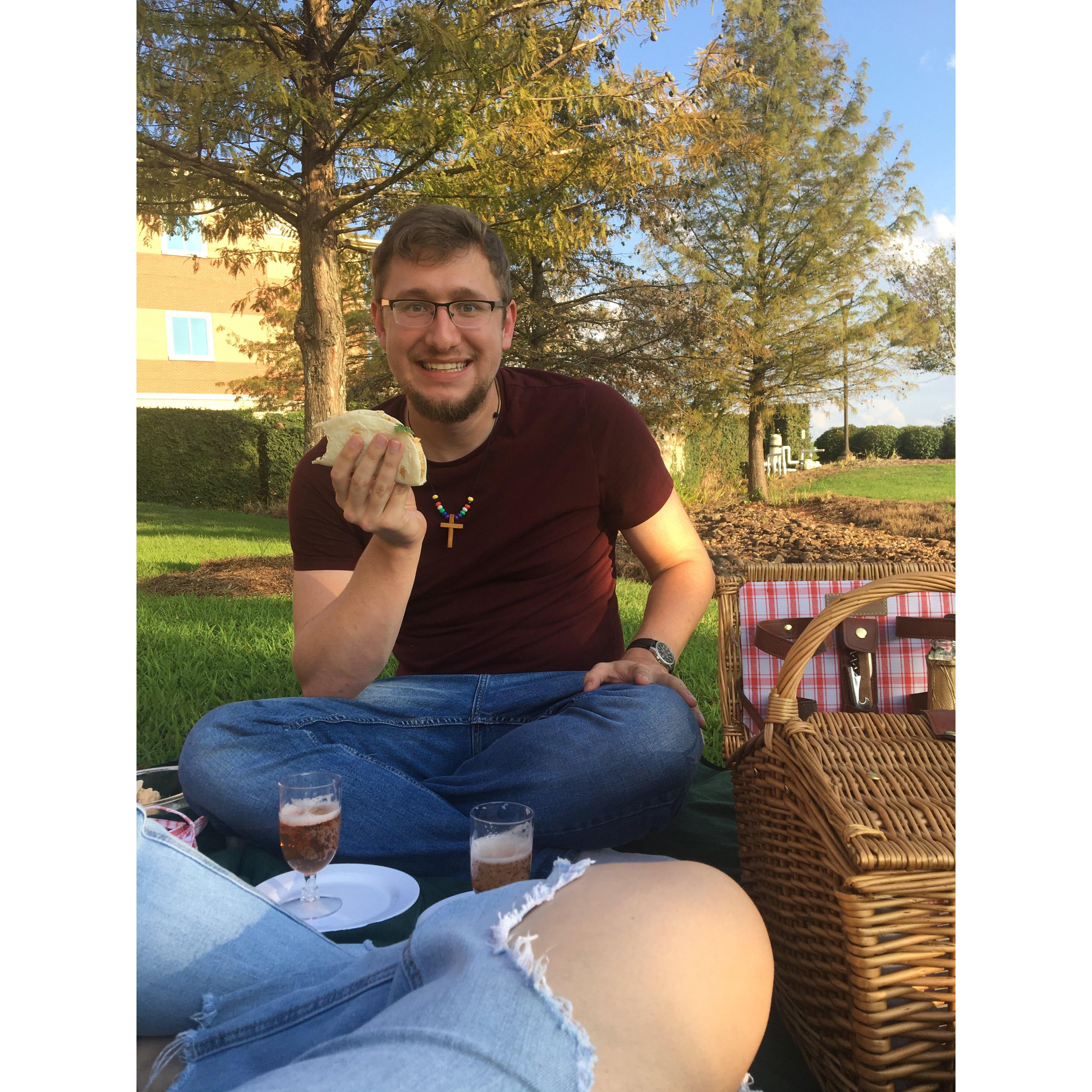 Picnics and walks are some of our favorite things to do together!