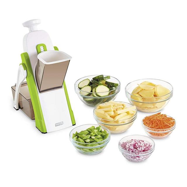 DASH Safe Slice Mandoline for Vegetables, Meal Prep & More with 30+ Presets & Thickness Adjuster, Green