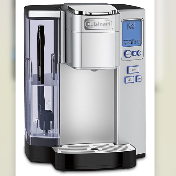Cuisinart Coffee Maker, Single Serve 72-Ounce Reservoir Pod Coffee Machine, Programmable Brewing & Hot Water Dispenser, 3 Cup-Size Settings, Stainless Steel, SS-10P1, Silver