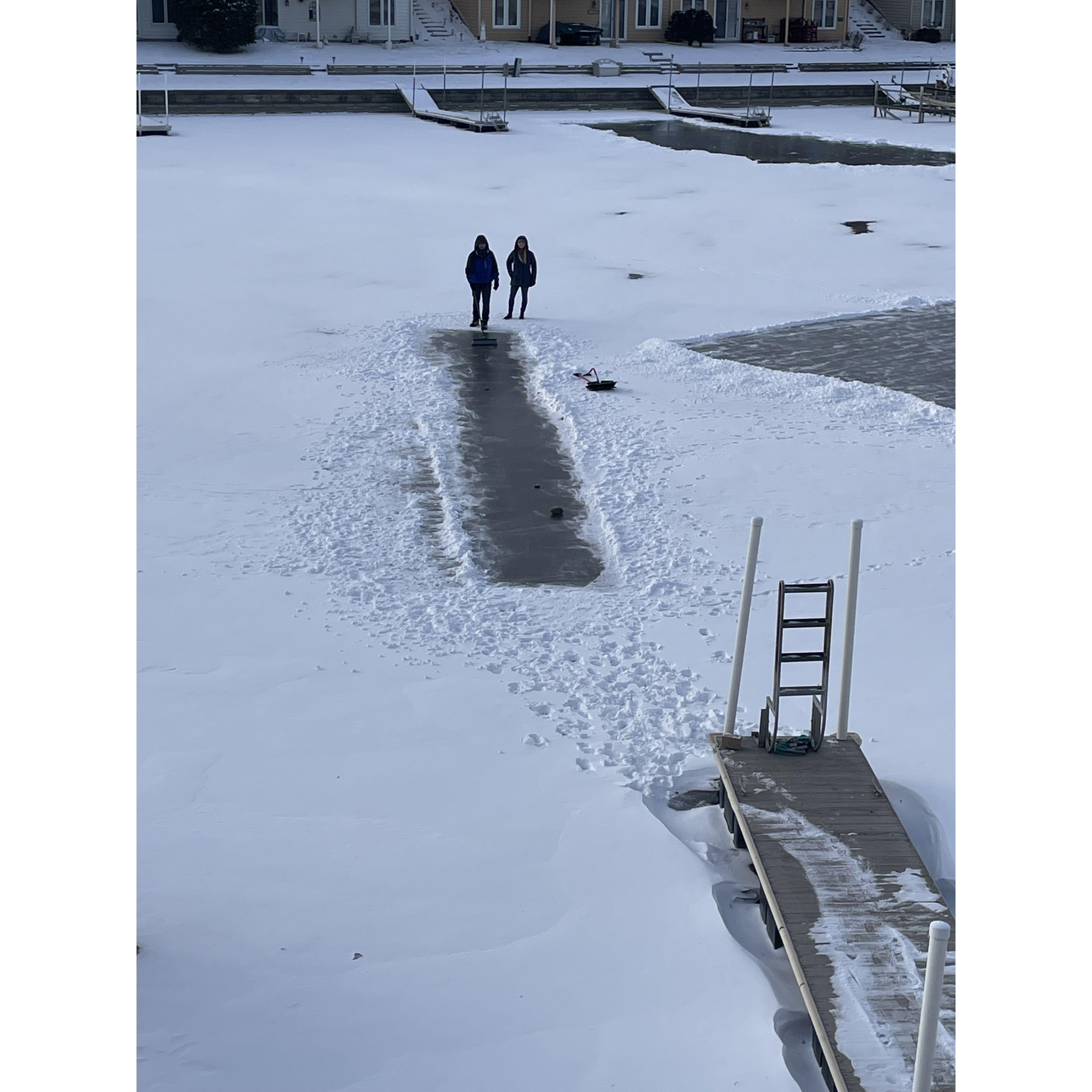 The First Time We Invented Our Own Frozen Lake Christmas Sports--Let's Go -39F in Antioch, IL!