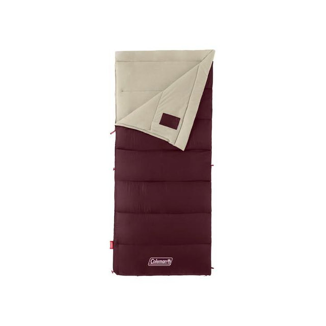 Coleman Autumn Glen 50°F Sleeping Bag, Lightweight Sleeping Bag with No-Snag Zipper & Storage Stuff Sack, Machine Washable for Easy Cleaning