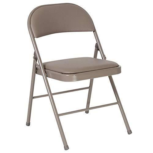Flash Furniture 4 Pk. HERCULES Series Double Braced Gray Vinyl Folding Chair
