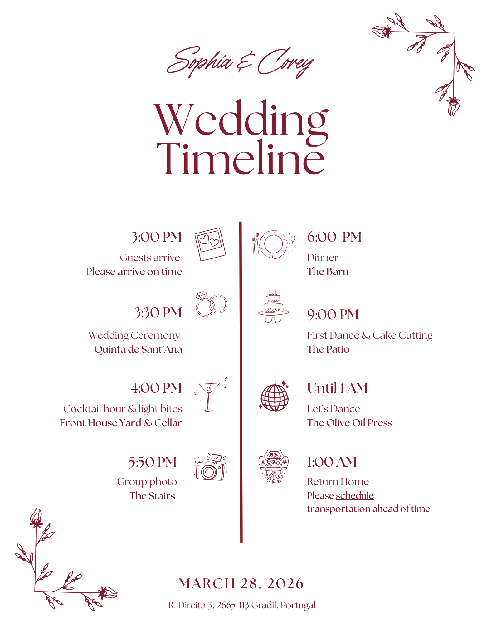 The Wedding Website of Sophia De-Oliveira and Corey Hebert