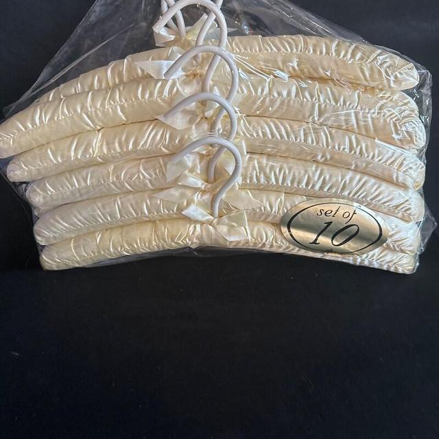 Silk hangers set (10) ivory NIP, bridal , closet storage , apparel hanger