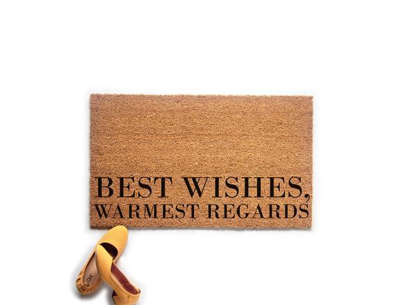 Best Wishes, Warmest Regards Doormat - Etsy