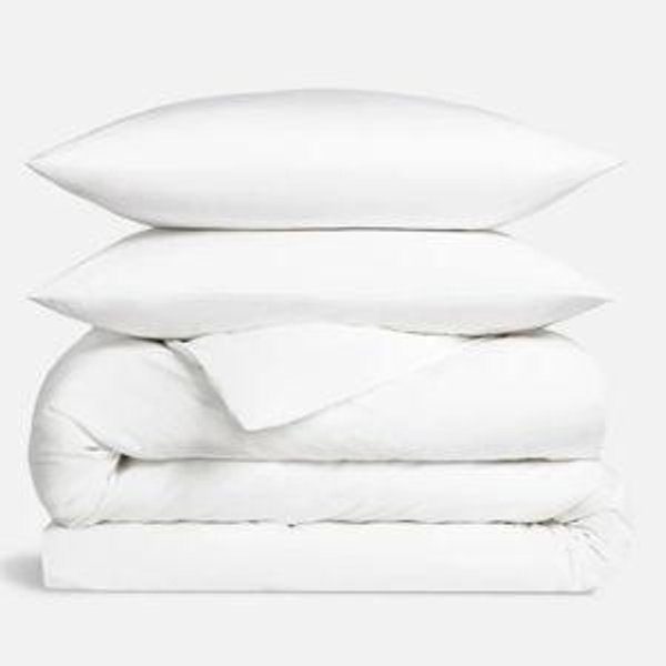 Classic Percale Duvet Set- Solid White, King/Cali King
