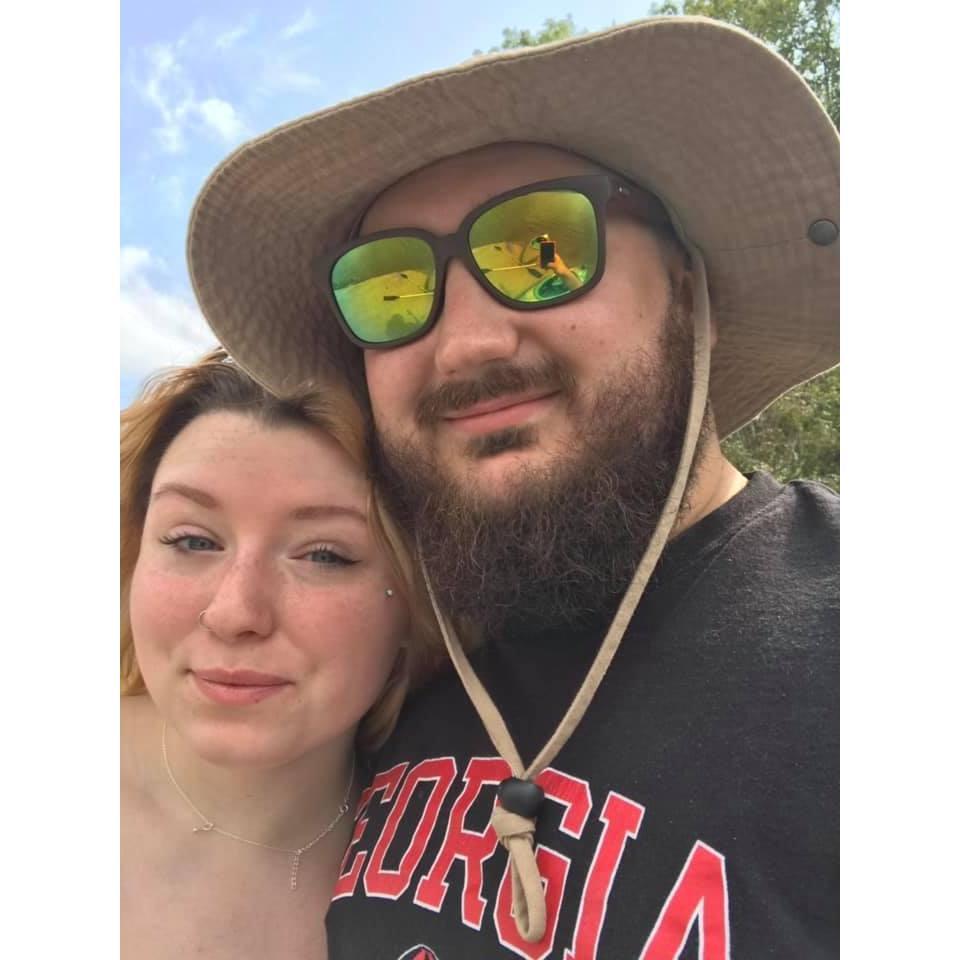 The day of our engagement, Jordan took Sam kayaking.