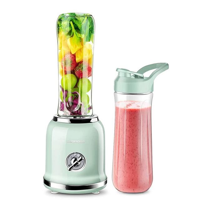 Personal Blender, REDMOND Powerful Smoothie Blender with 2 Portable Bottle 2 Speed Control & Pulse Function 6 Stainless Steel Blades, BPA Free (Green)