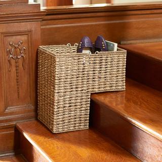 Handwoven Wicker Stair Basket