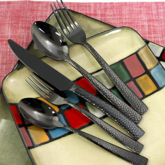 Elite Stonehenge 20-Piece Black 18/10 Stainless Steel Flatware Set (Service for 4)