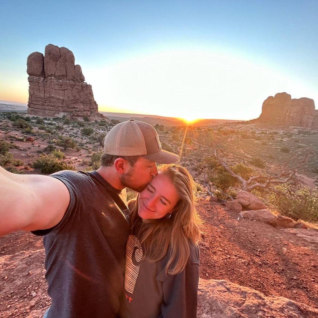 Sunrise at Balanced Rock, Arches National Park. June 2023