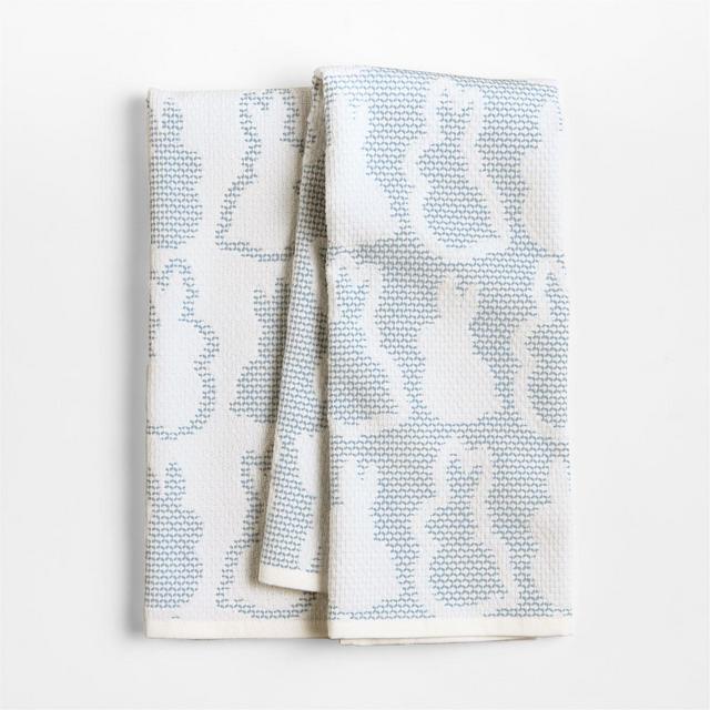 Bunny Textured Terry Organic Cotton Kitchen Towels, Set of 2