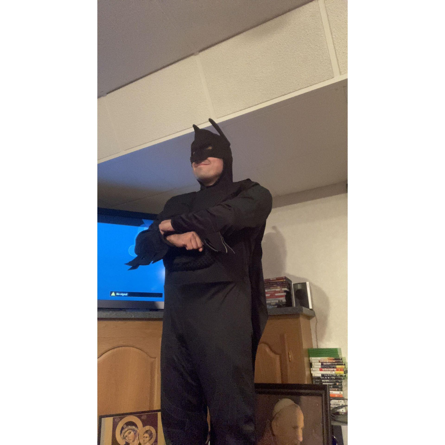 Paul presenting on Batman for our powerpoint party!
