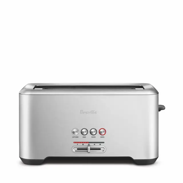 Breville Bit More Toaster 4 Slice Brushed Stainless Steel BTA730XL: 1800W, Stainless Steel, 1-Year Warranty, 7.6" Height