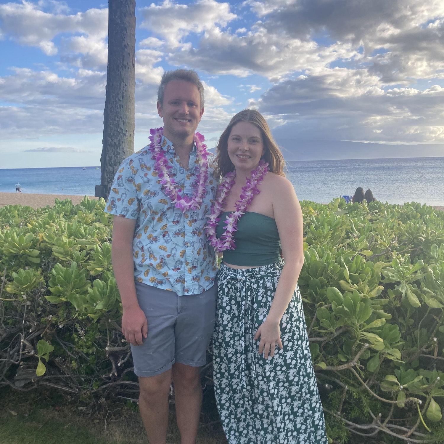 At a luau in Hawaii