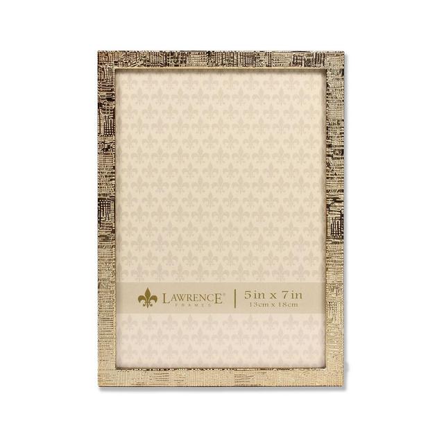 Lawrence Frames Gold Metal Picture Frame with Linen Pattern - 5" x 7"
