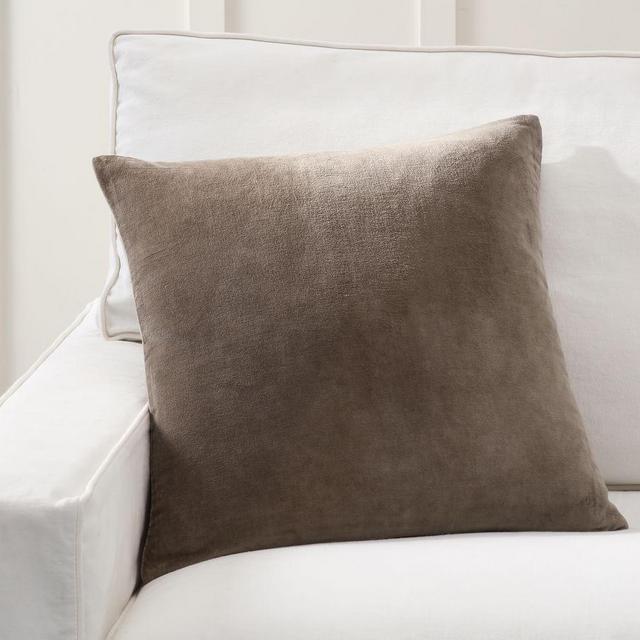 Everywhere Velvet Pillow Cover, 20 x 20", Taupe