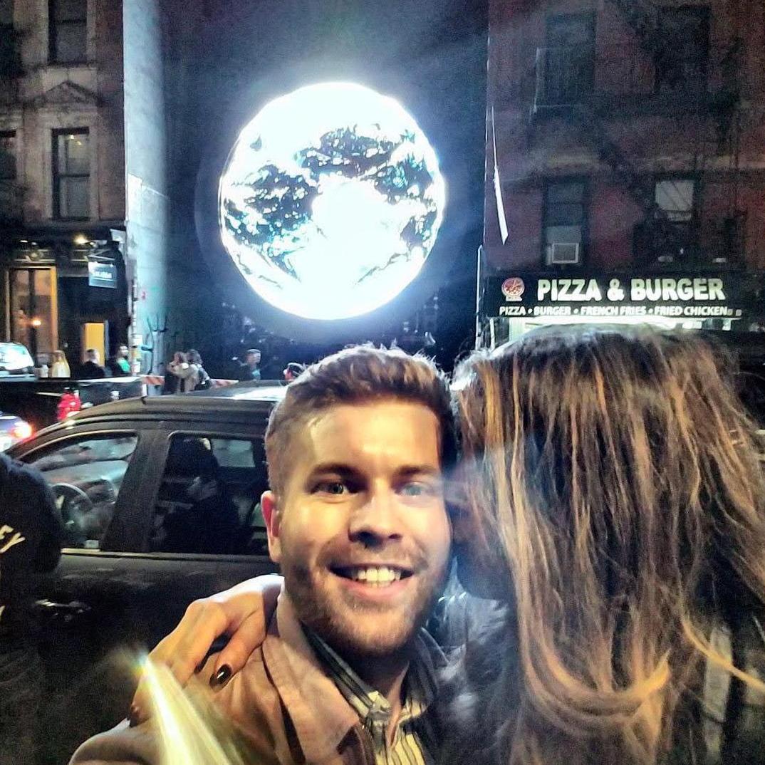1st NYC date - Lower East Side adventures and display of Earth from the Moon. #outofthisworld