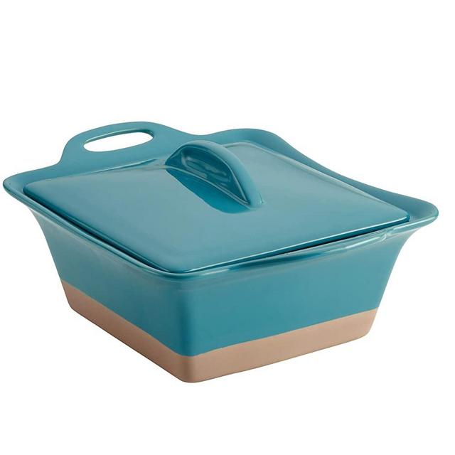 Rachael Ray Collection Stoneware Square Casserole, 2.5-Quart, Turquoise - 47148