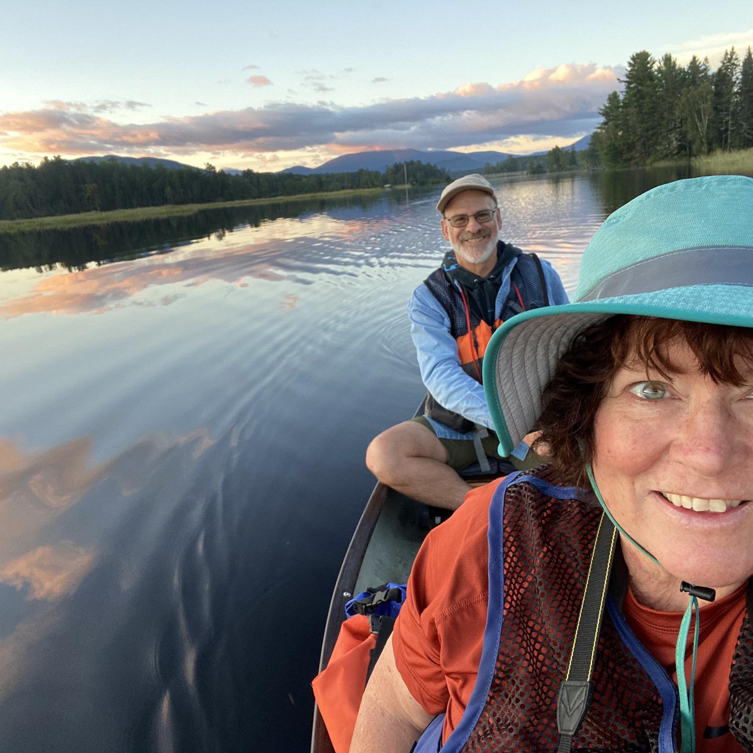 A classic Janet & Tom selfie on our beloved “Pea Pod”! This is our 3rd Canoe Vacation in Rangeley Maine and the surrounding lakes, rivers and swamps!! Our happy place for sure!!