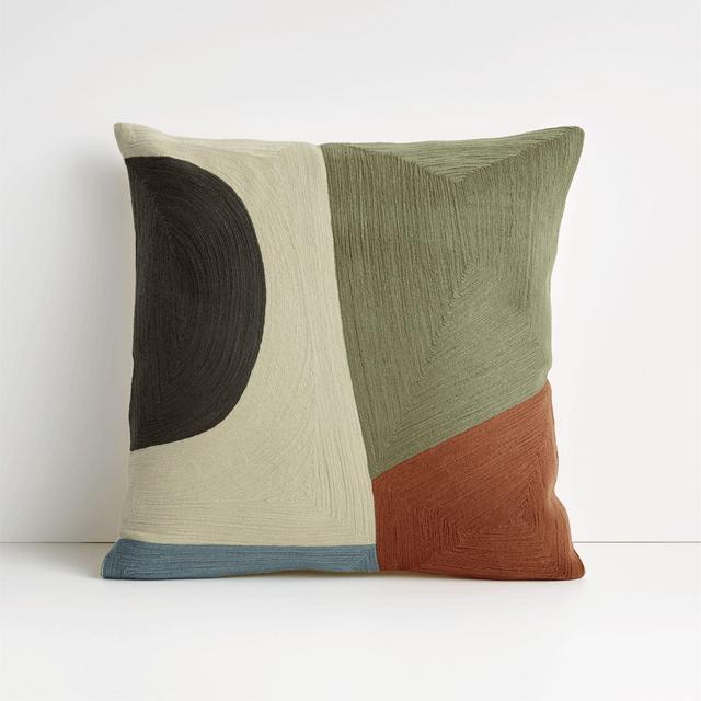 Monica 18" Geometric Pillow with Feather-Down Insert