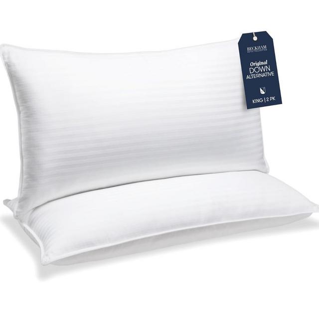 Beckham Hotel Collection Bed Pillows King Size Set of 2 - Down Alternative Bedding Gel Cooling Big Pillow for Back, Stomach or Side Sleepers