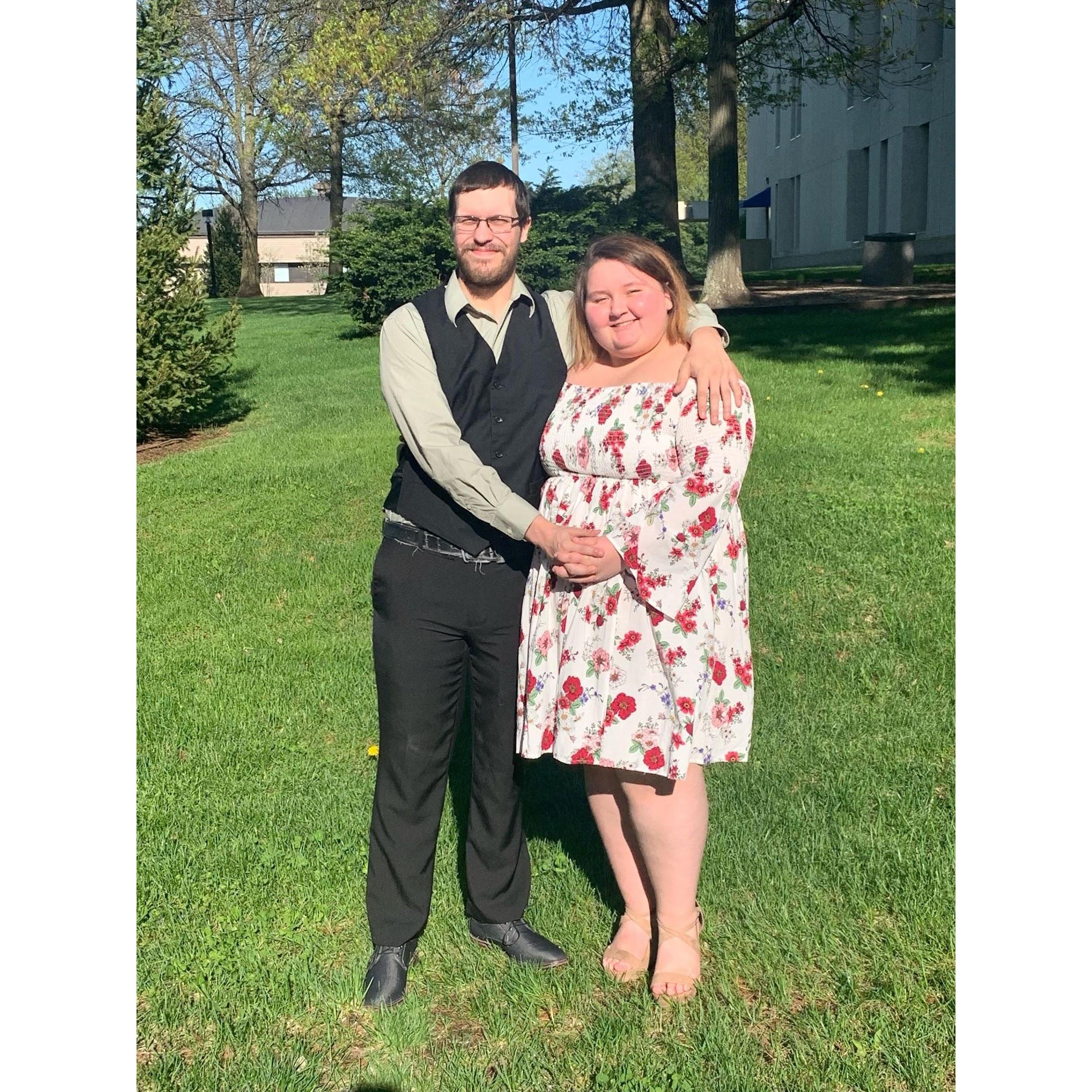 Seth attends Chi Omega's formal on April 26, 2019.