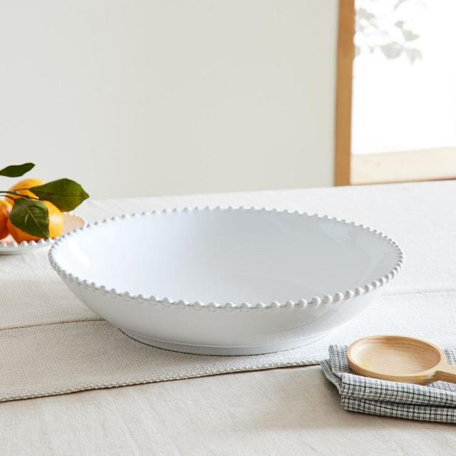 Pearl White Pasta Serving Bowl Pearl White