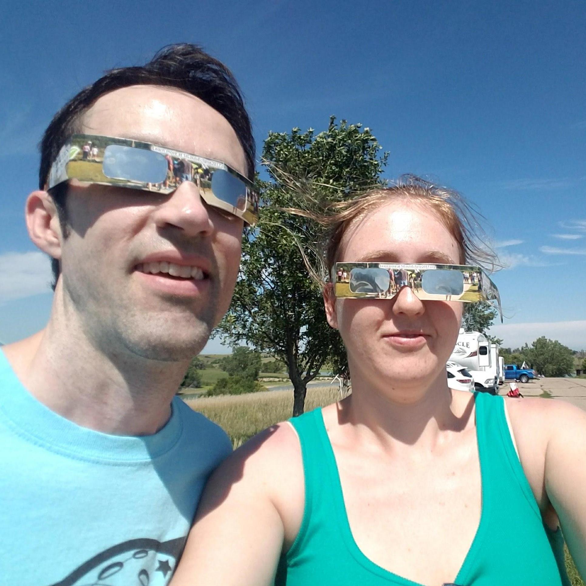 We decided last minute to drive to Nebraska to see the eclipse. Clearly neither of us know where the camera is. Completely worth it!