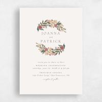 Beige Wedding Invitation - Souci Wreath
