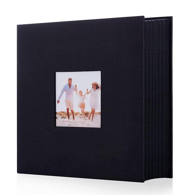 Artmag Fabric Photo Album 4x6 400 Large Capacity for Family Wedding Anniversary Linen Album Holds 400 Vertical Photos (400 Pockets, Black)