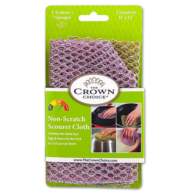 Heavy Duty Non Scratch Scouring Pads and Pot Scrubbers (2PCs) - Mesh Dish Cloth, Durable Netted Dish Scrubbers - No Odor Dishwashing, Pan Cleaner, Netted Dish Cloth, Scouring Cloth - Korea Made