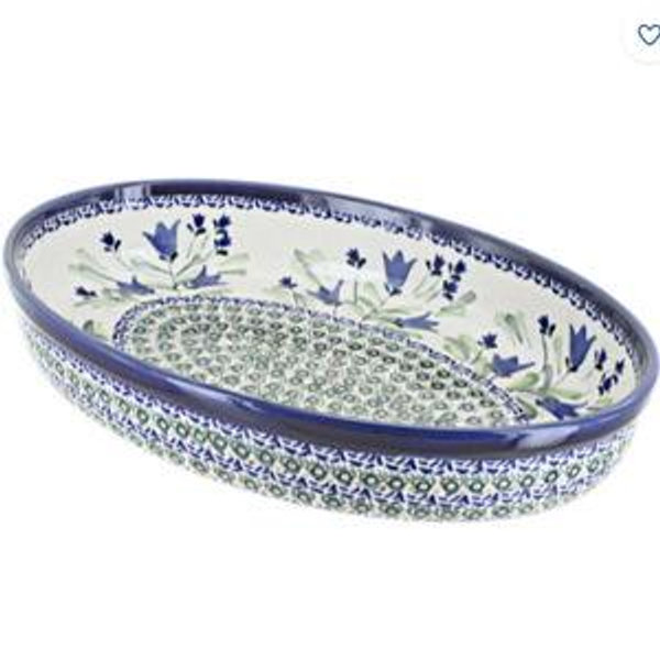 Blue Tulip Medium Oval Baker