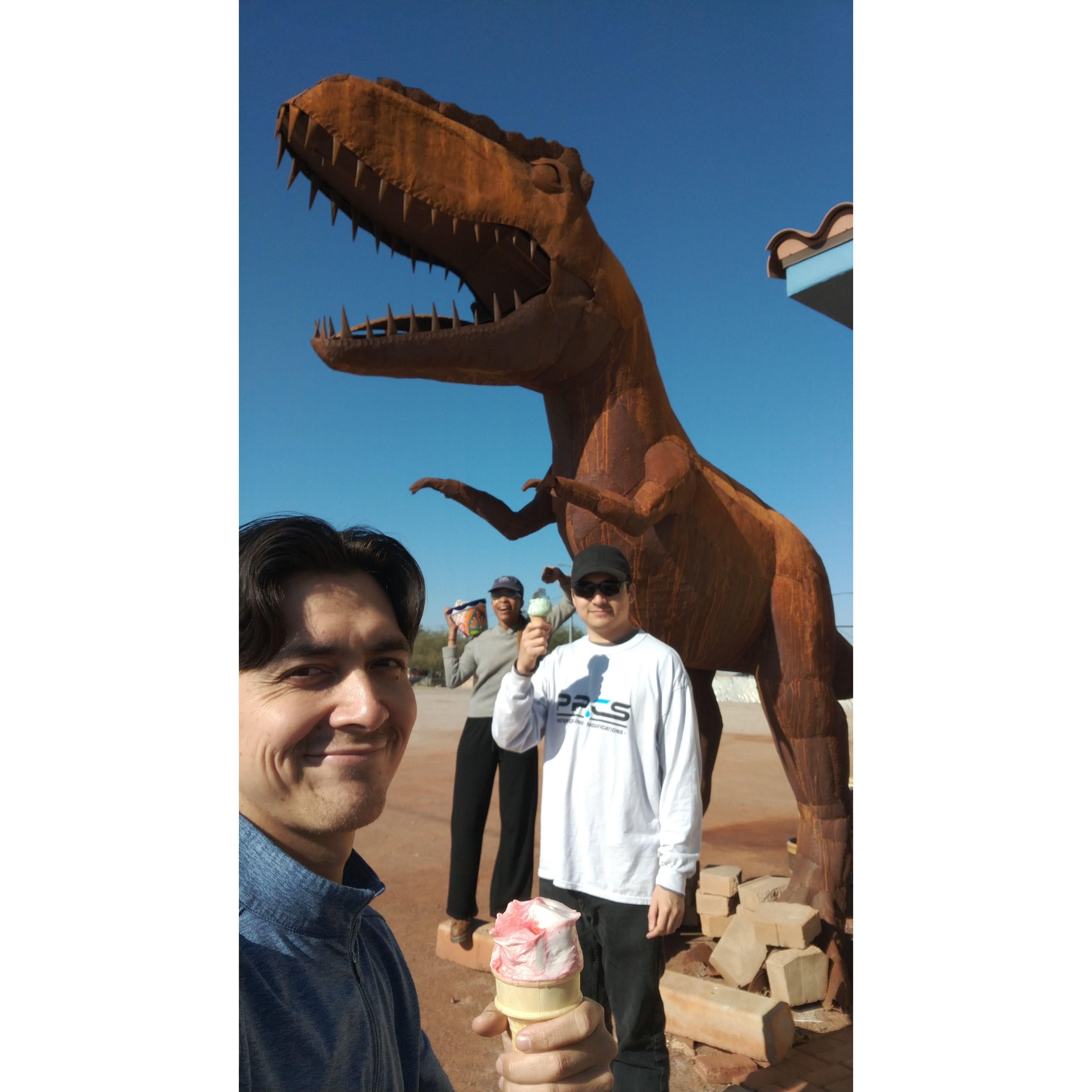 Ice cream, plant pots and steel dinosaurs in Gila Bend, AZ