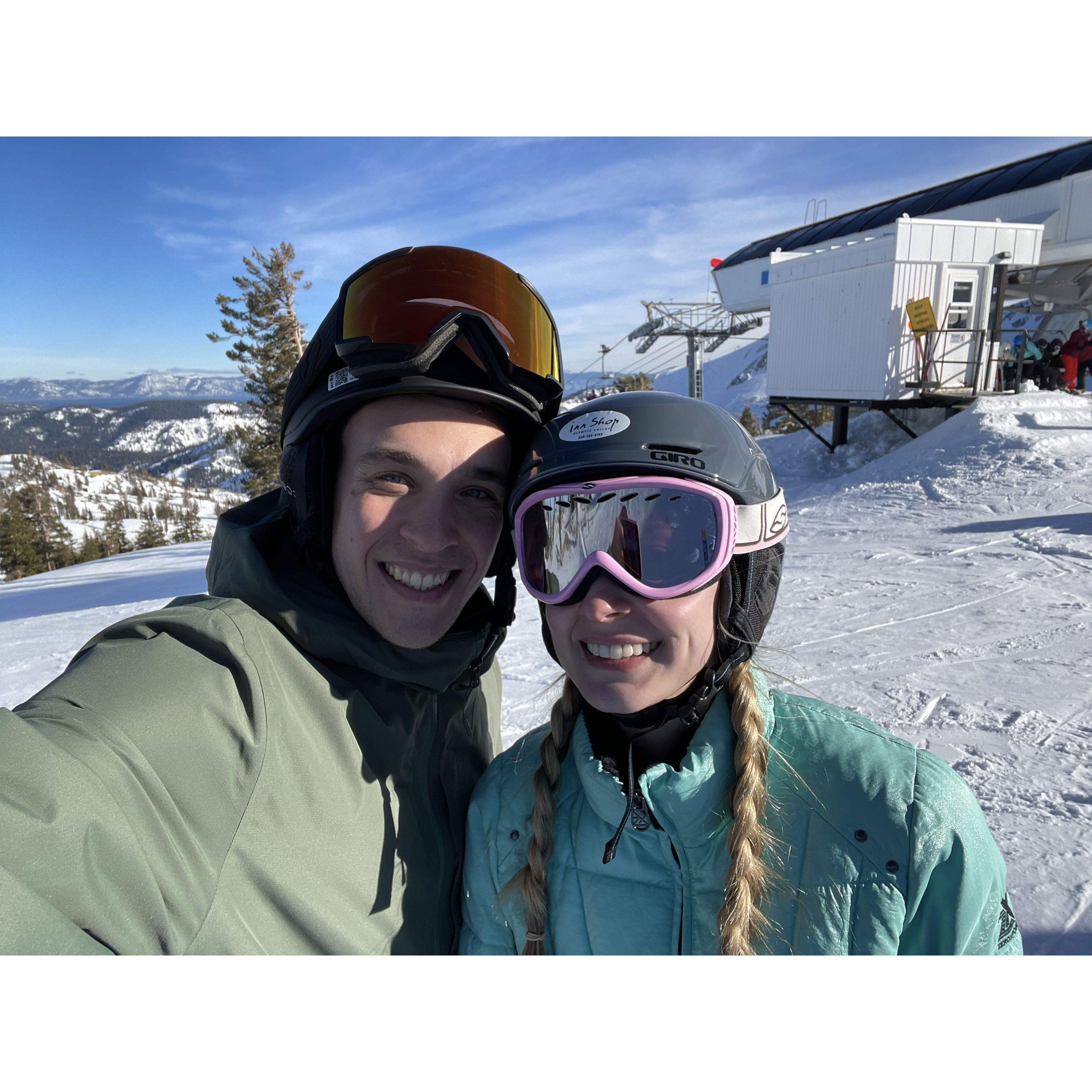 Sarah's first time skiing
