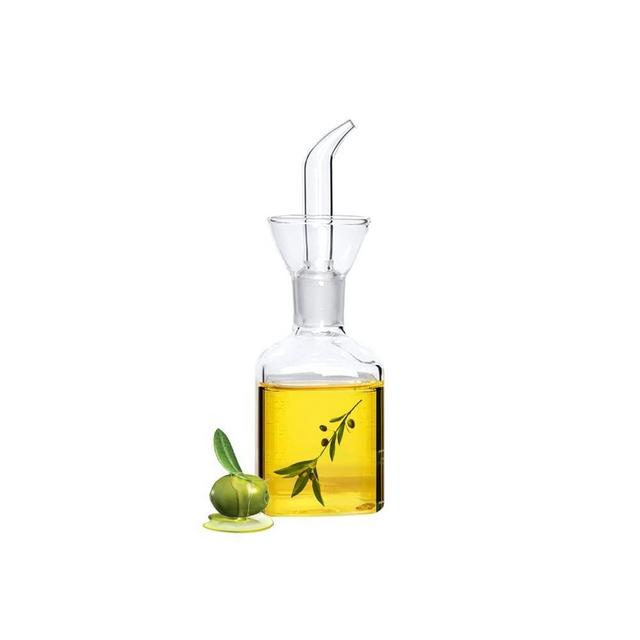 Belicheto Glass Olive Oil Dispenser, No Funnel Needed Easy to Refill Oil Bottle with Pourers, Clear Cooking Oil Vinegar Dispenser Bottle Olive Oil Carafe Decanter for Kitchen BBQ (4.2oz/125ml)