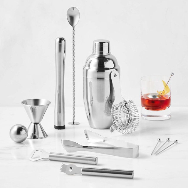 Williams Sonoma Deluxe Boxed Bar Tool and Shaker, Stainless Steel