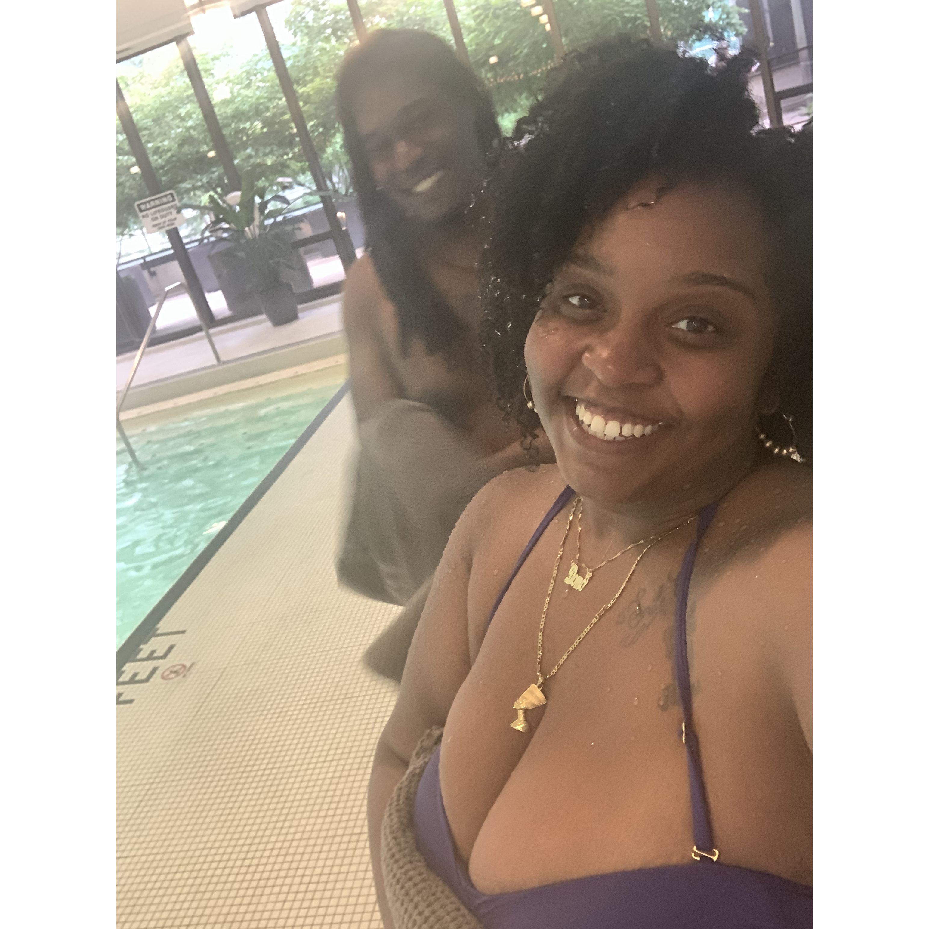 Pool side date as Friends July 2021