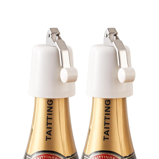 2-Pack Wine Stopper & Airtight Sealers Keep Wine Fresh - Reusable Leakproof Stoppers for Standard Red/White/Rosé Bottles, for Party, Bar, Home Kitchen, Decorative Gift (White)