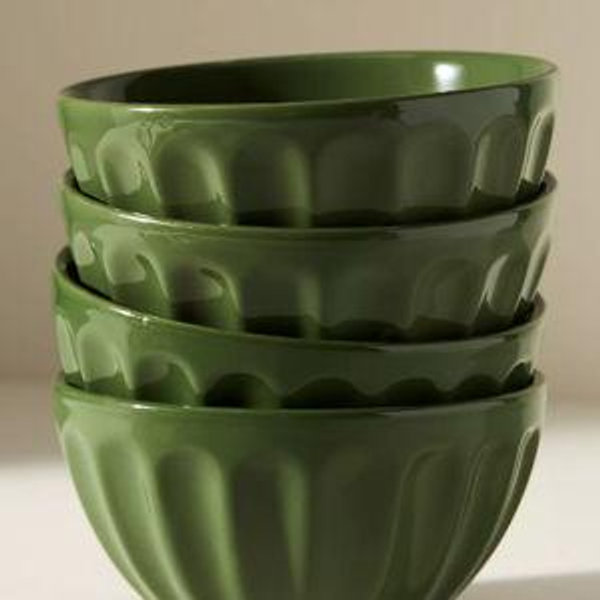 The Latte Stoneware Cereal Bowls, Set of 4: Amelie Edition