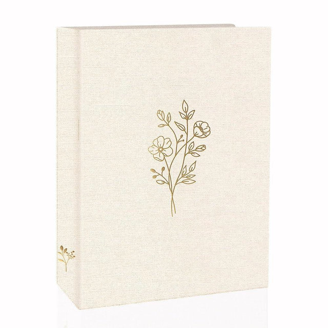 Holoary 5x7 Photo Album 100 Photos, 100 Pockets Picture Album, Linen Fabric Cover Big Picture Book for Photos, Photo Album 5x7 for Family Weddings Travel Memories(Beige)
