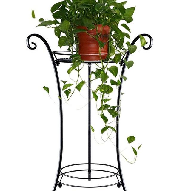 AISHN Classic Tall Plant Stand Art Flower Pot Holder Rack Planter Supports Garden & Home Decorative Pots Containers Stand (Black)