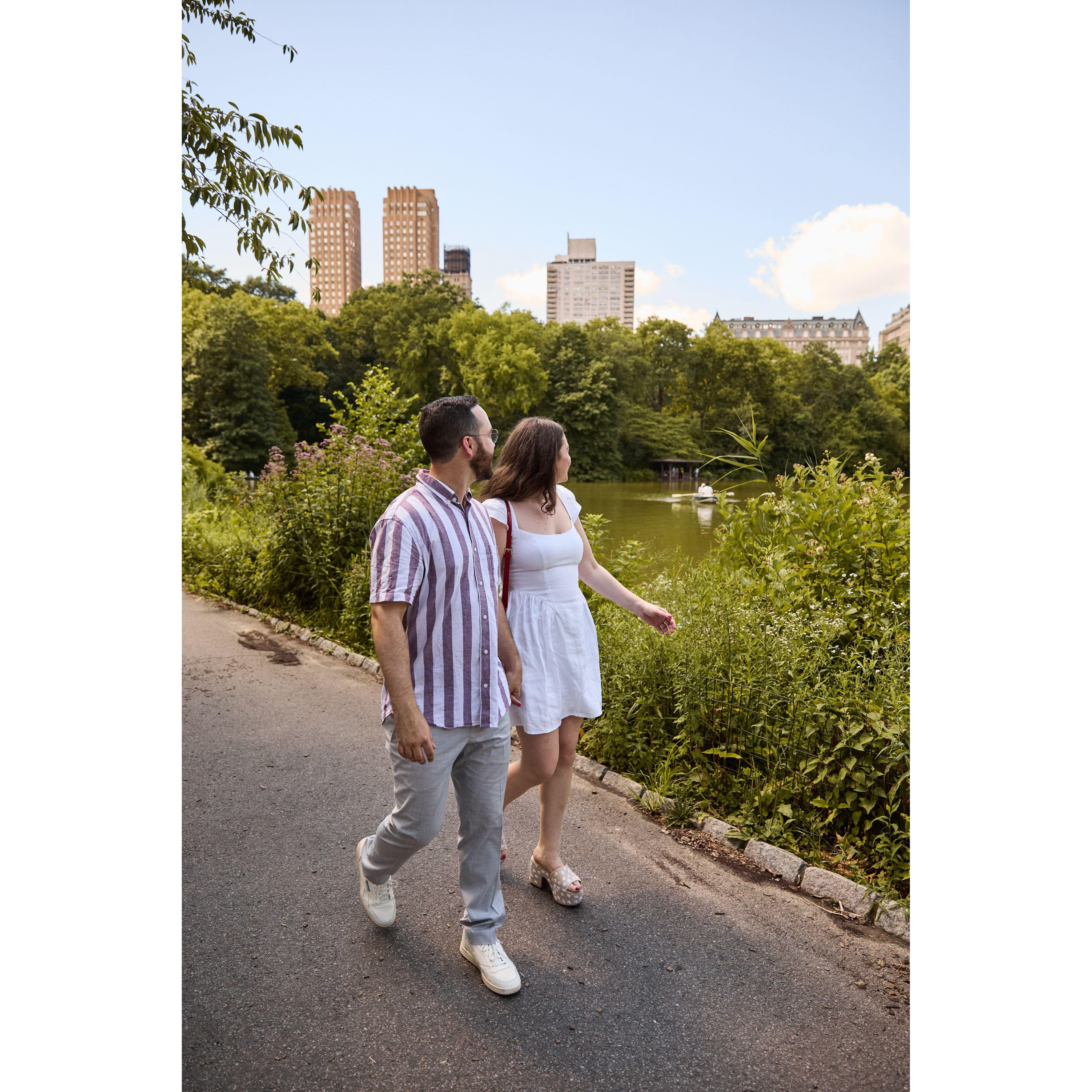 Central Park, Manhattan right after we got engaged!